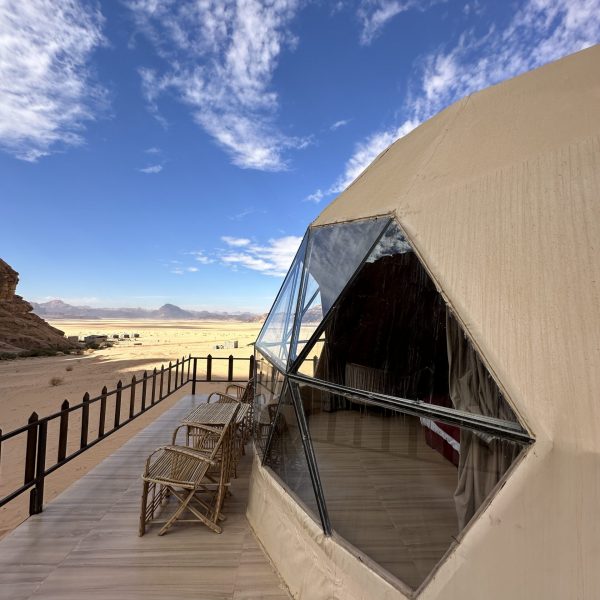 Bubble tent in the wadi rum desert.
